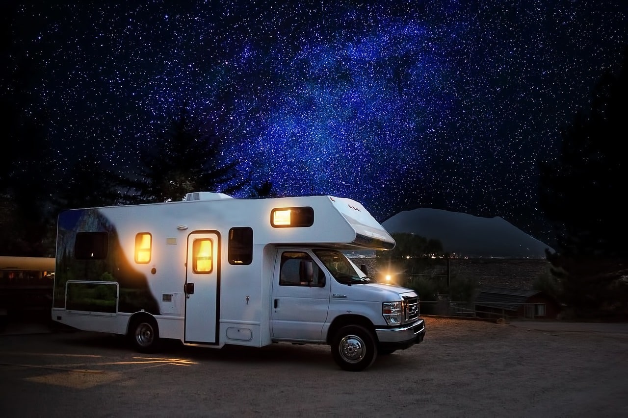 choose the perfect Rv showing a class 3 RV at night with the beautiful stars